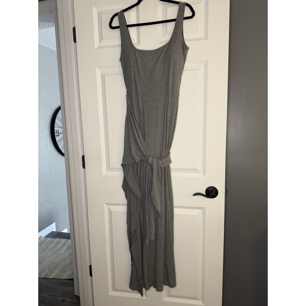 Popilush Modal Twist Wrap Tummy Control Shapewear Dress Ribbed Gray Xl Nwot